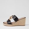 TOP END Greecie Black Natural Rope Leather Espadrilles | Espadrilles