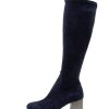 DJANGO & JULIETTE Nething Dj Navy Pewter Heel Stretch Microsuede | Boots