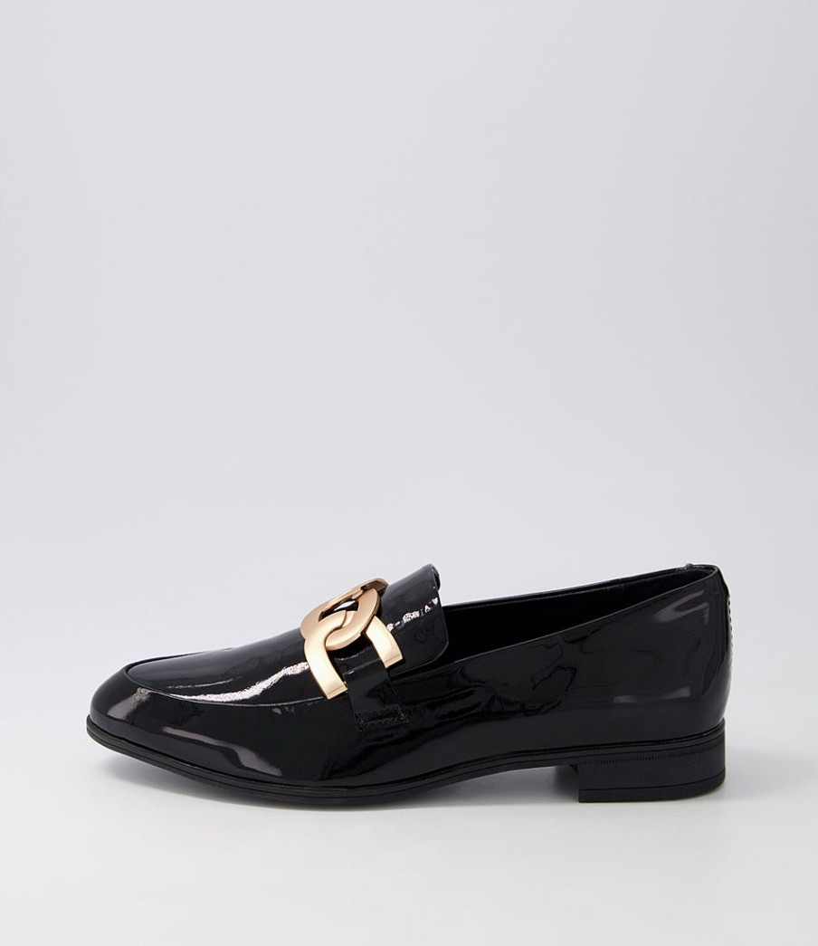 DJANGO & JULIETTE Gumper Black Patent Leather Loafers | Loafers