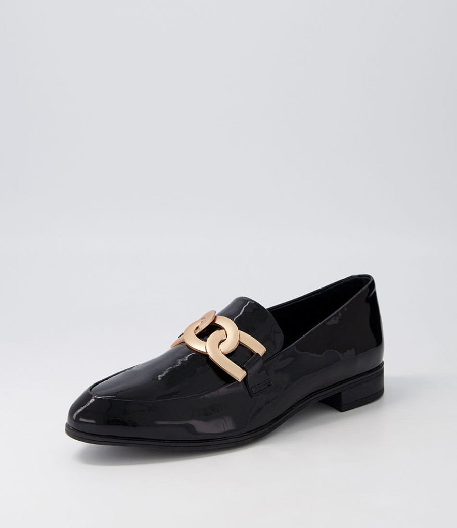 DJANGO & JULIETTE Gumper Black Patent Leather Loafers | Loafers