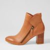 TOP END Uriah Dark Tan Leather Ankle Boots | Boots