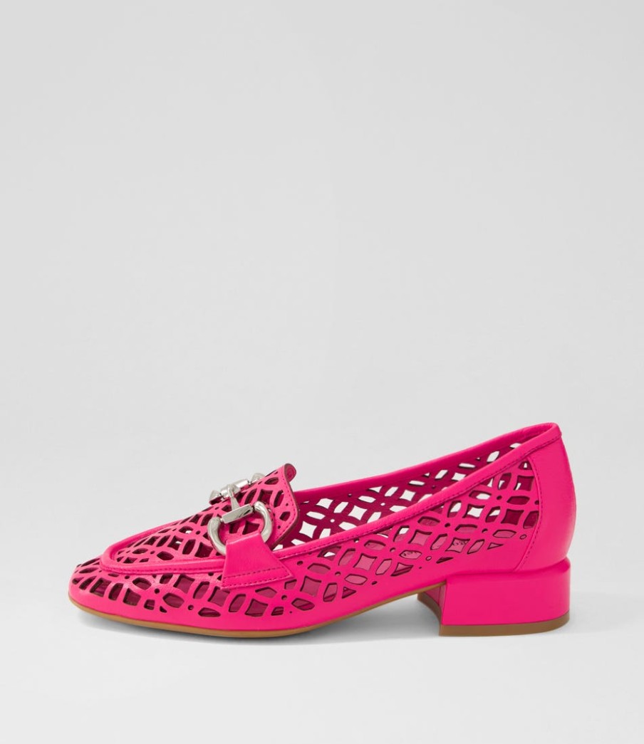 DJANGO & JULIETTE Vilis Hot Pink Leather Heels | Loafers