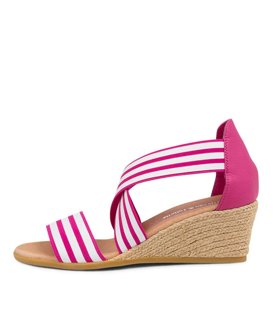 DJANGO & JULIETTE Briage Dj Fuchsia&White Fuchsia Elastic Leather | Espadrilles