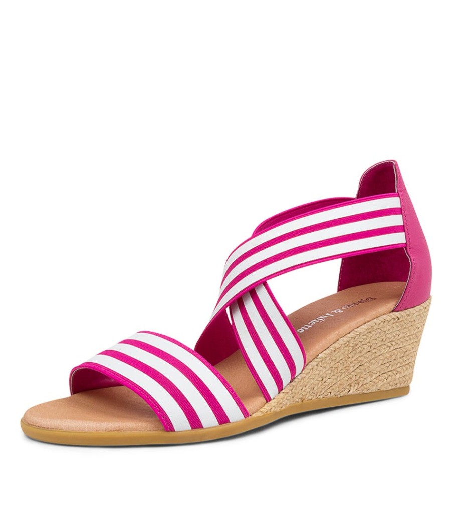 DJANGO & JULIETTE Briage Dj Fuchsia&White Fuchsia Elastic Leather | Espadrilles