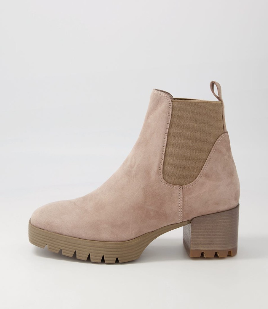 DJANGO & JULIETTE Dunkan Mushroom Suede Chelsea Boots | Boots