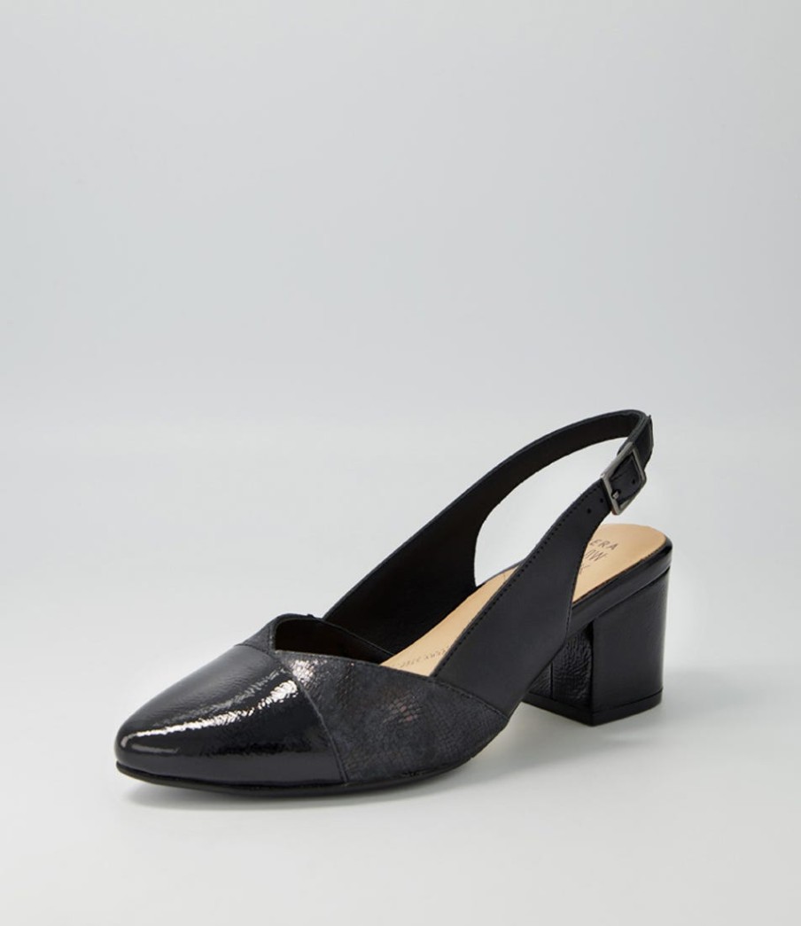 ZIERA Vabra Xw Black Mix Heels | Heels