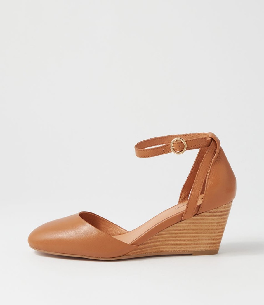 DIANA FERRARI Lorelei Tan Natural Heel Leather Heels | Heels