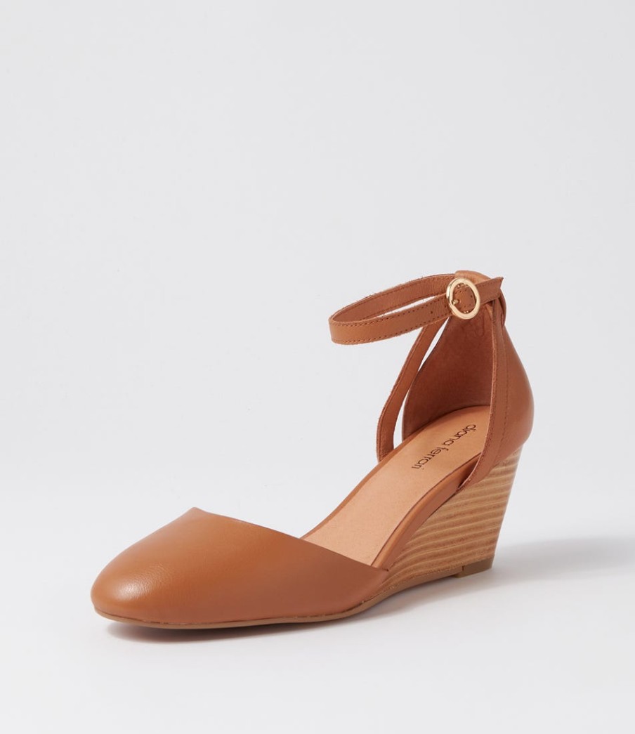 DIANA FERRARI Lorelei Tan Natural Heel Leather Heels | Heels