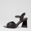 DJANGO & JULIETTE Hivon Clear Black Satin Vinylite Leather Heels | Heels