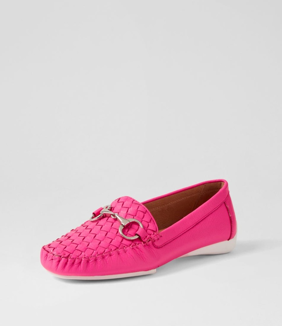 DJANGO & JULIETTE Lille Hot Pink Leather Loafers | Loafers