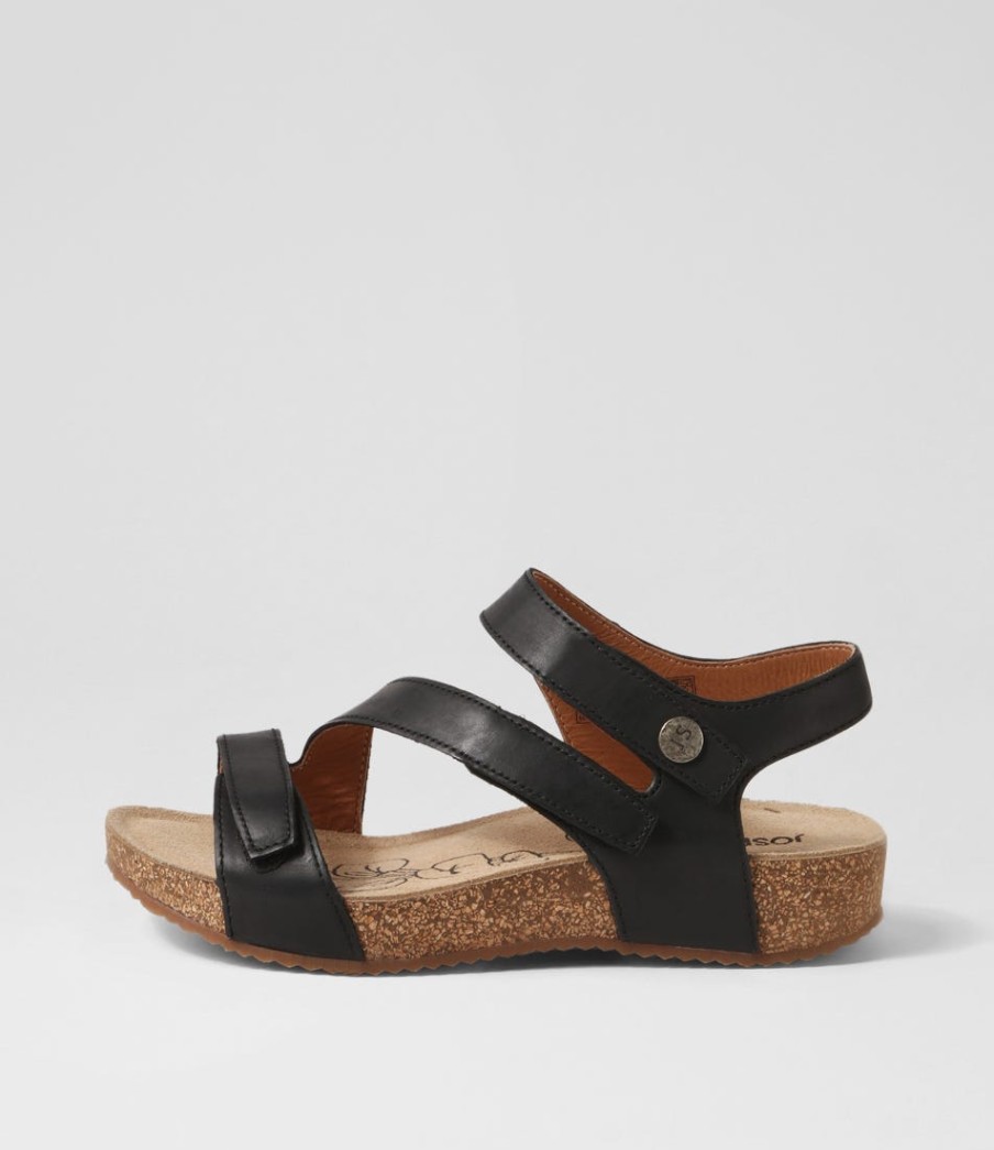 JOSEF SEIBEL Tonga 25 Schwarz Leather Sandals | Comfort