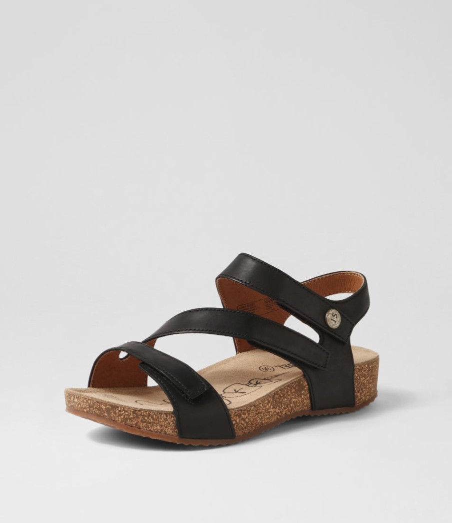 JOSEF SEIBEL Tonga 25 Schwarz Leather Sandals | Comfort