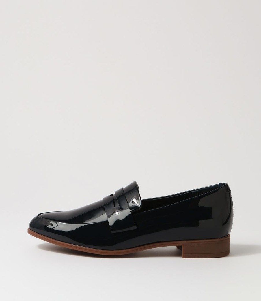 DJANGO & JULIETTE Gebeze Navy Patent Leather Loafers | Loafers