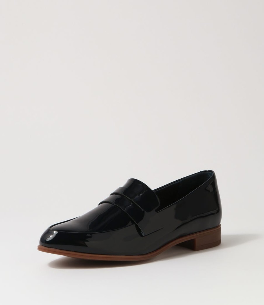 DJANGO & JULIETTE Gebeze Navy Patent Leather Loafers | Loafers