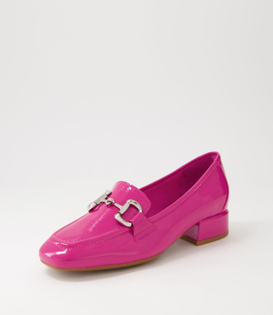 DJANGO & JULIETTE Velam Fuchsia Patent Leather Heels | Loafers