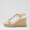 DJANGO & JULIETTE Vontey Latte Suede Jewels Sandals | Wedges