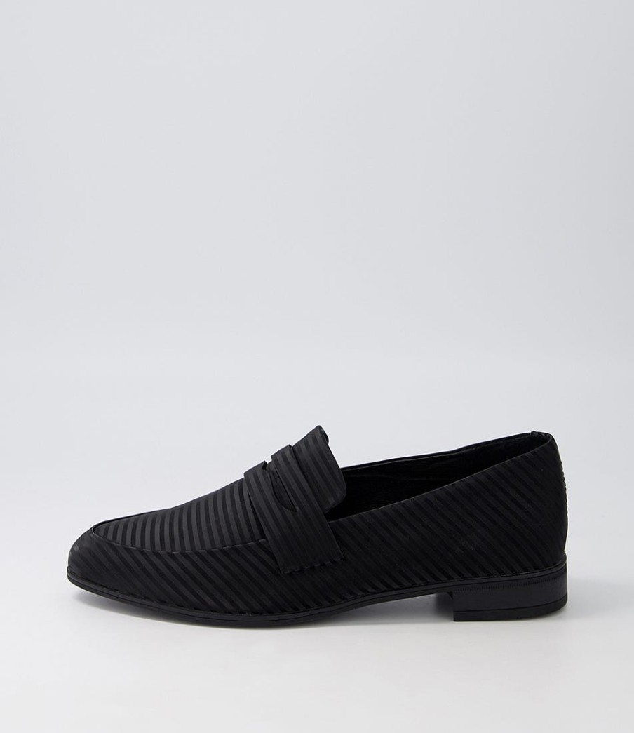 DJANGO & JULIETTE Gebeze Black Stripe Leather Loafers | Loafers