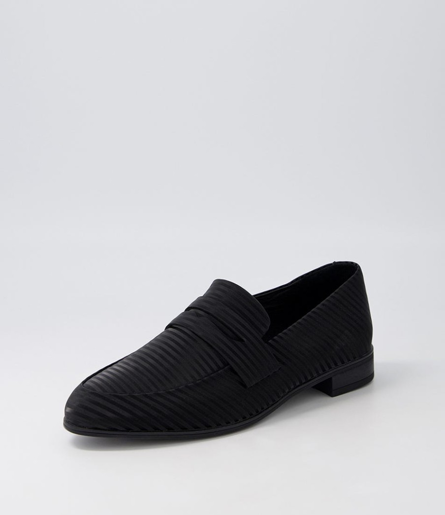 DJANGO & JULIETTE Gebeze Black Stripe Leather Loafers | Loafers