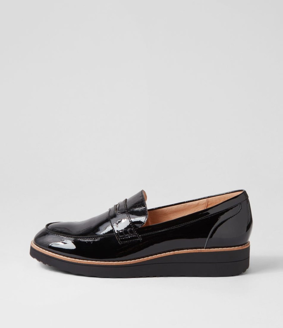 TOP END Oley Black Patent Leather Loafers | Loafers