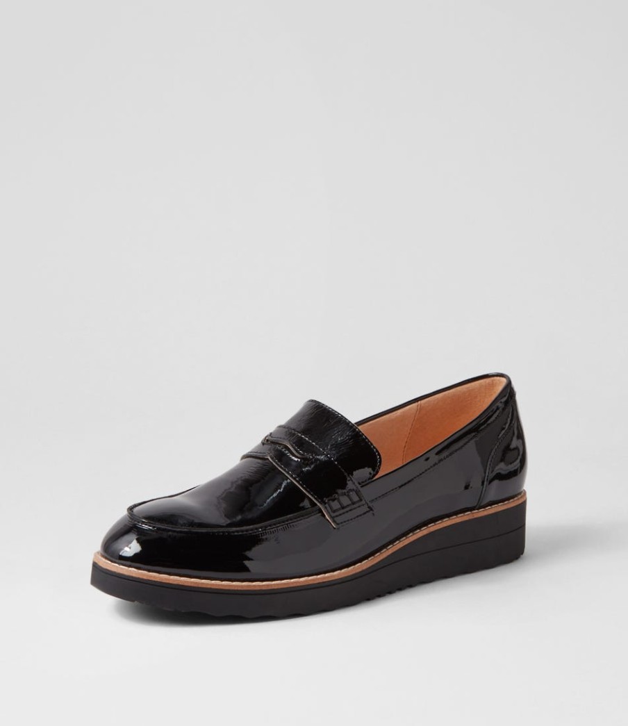 TOP END Oley Black Patent Leather Loafers | Loafers