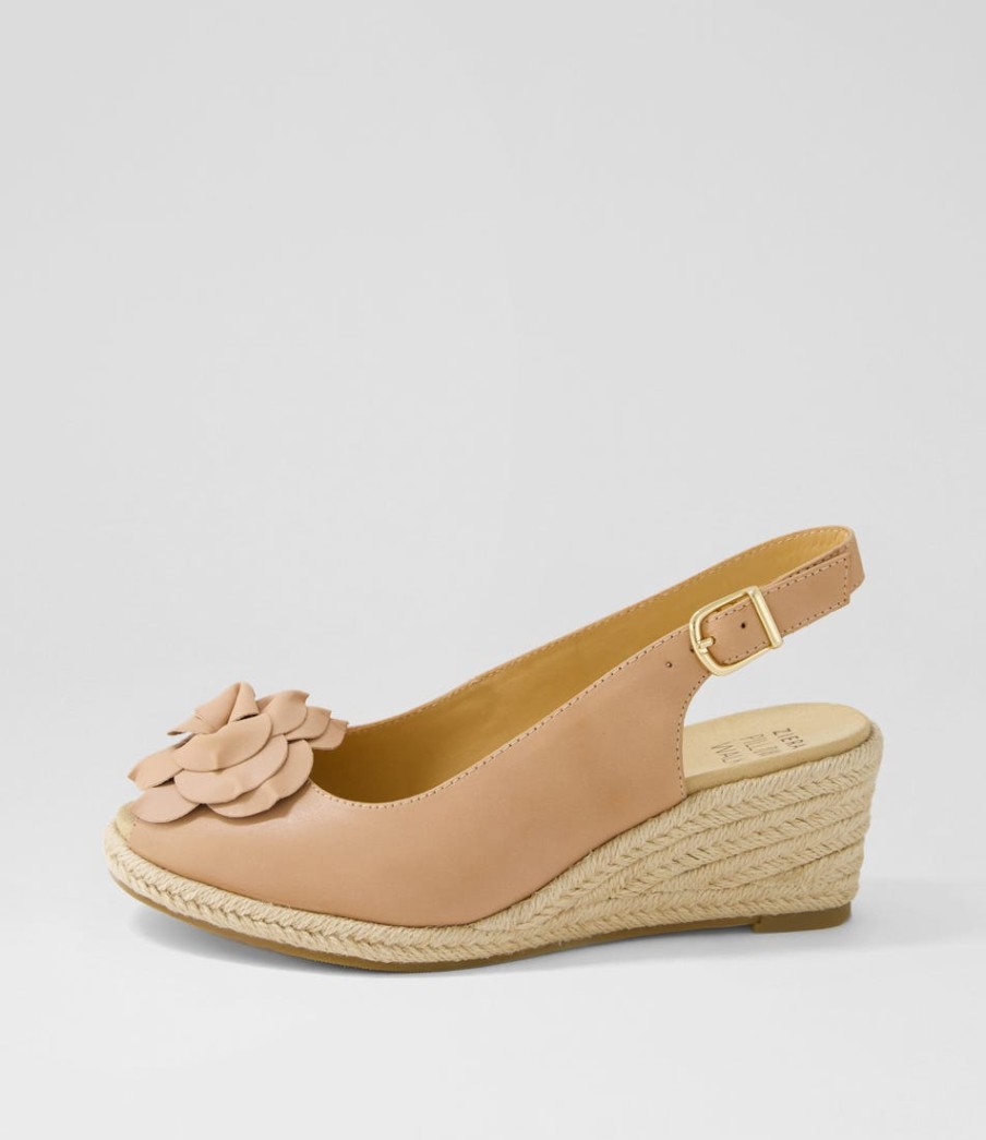 ZIERA Wawer W Cafe Leather Sandals | Wedges