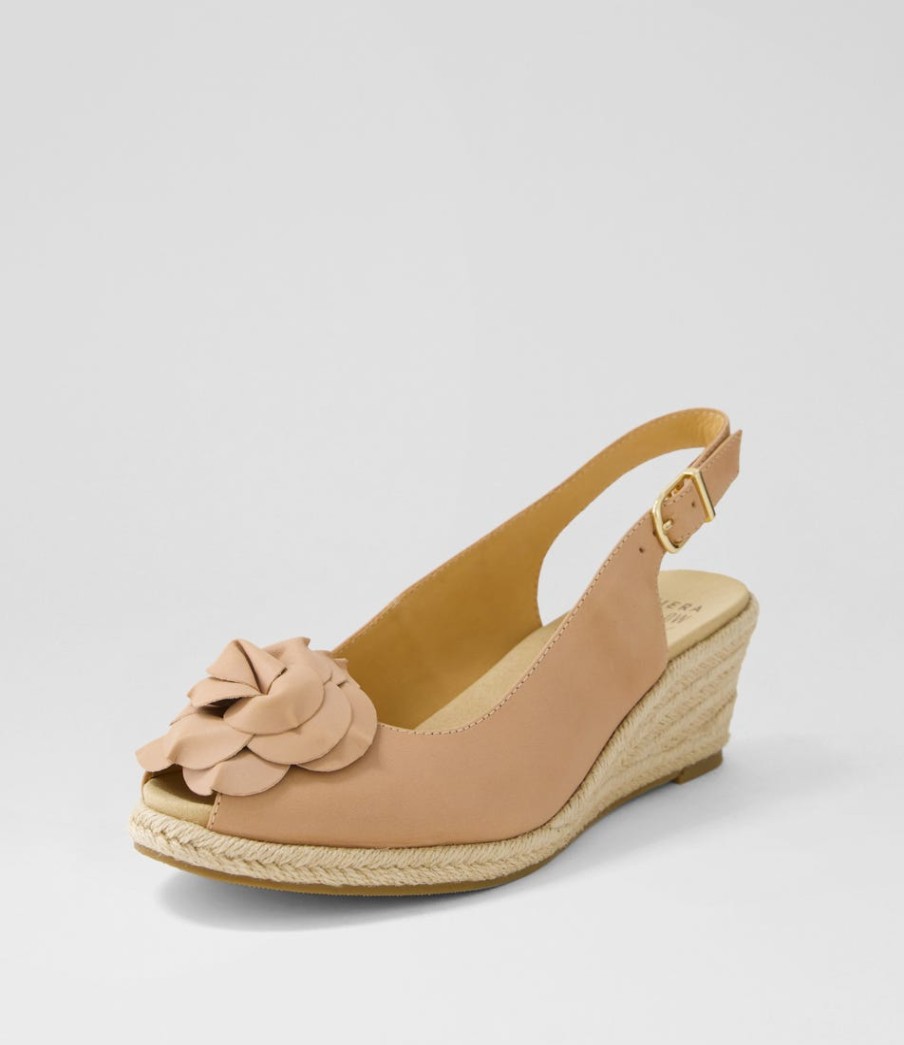 ZIERA Wawer W Cafe Leather Sandals | Wedges