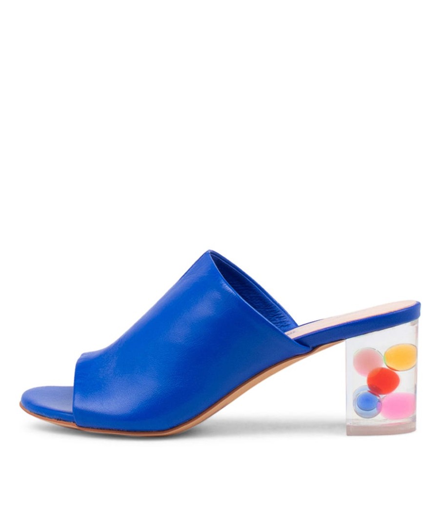 DJANGO & JULIETTE Shae Cobalt Leather Sandals | Heels