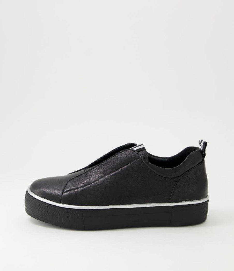 DJANGO & JULIETTE Fredie Black Silver Leather Sneakers | Sneakers