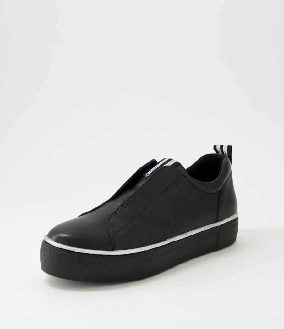 DJANGO & JULIETTE Fredie Black Silver Leather Sneakers | Sneakers