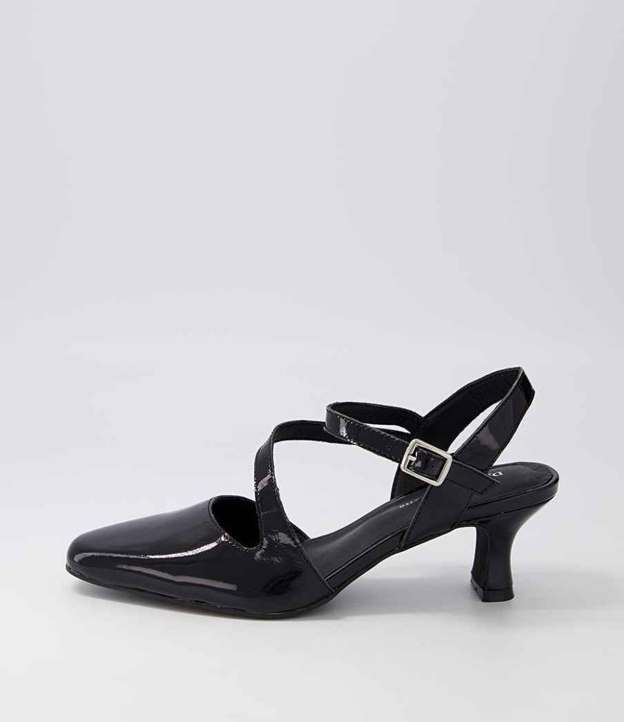 DJANGO & JULIETTE Charissa Black Patent Leather Heels | Heels