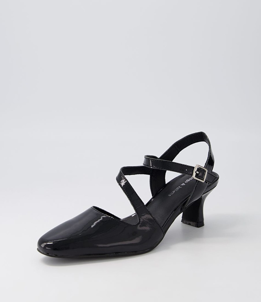 DJANGO & JULIETTE Charissa Black Patent Leather Heels | Heels