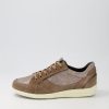 GEOX D Myria B Dark Beige Suede Leather Sneakers | Comfort