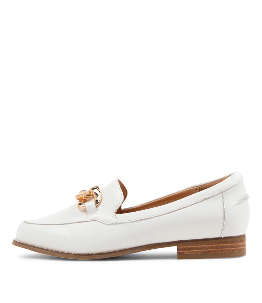 ZIERA Tamya Xf White Leather Loafers | Loafers