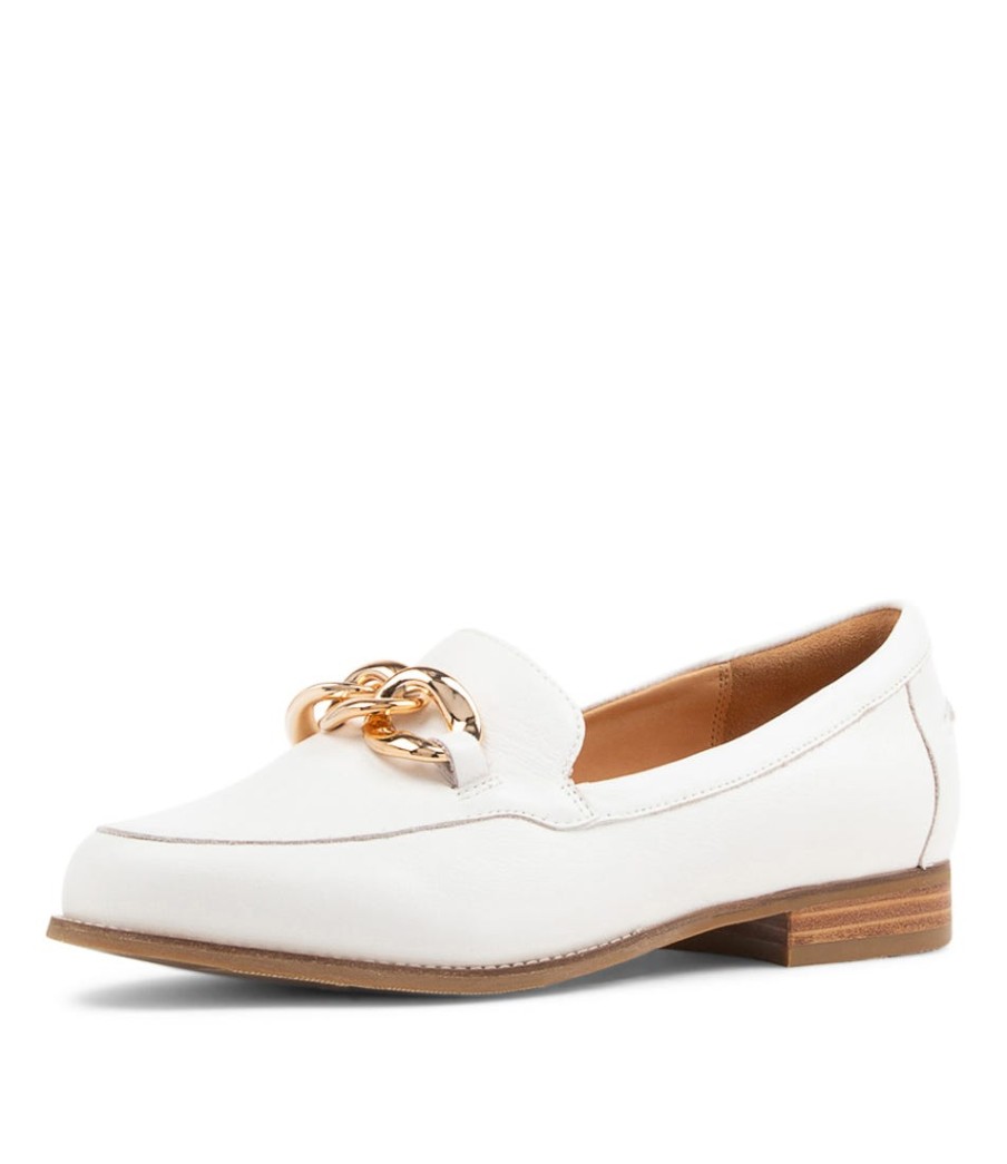 ZIERA Tamya Xf White Leather Loafers | Loafers