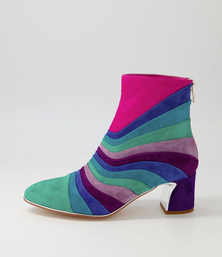 DJANGO & JULIETTE Jatalie Purple Multi Ankle Boots | Boots