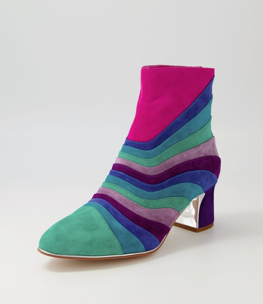 DJANGO & JULIETTE Jatalie Purple Multi Ankle Boots | Boots