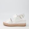 DJANGO & JULIETTE Xabbie White Shimmer Leather Espadrilles | Espadrilles