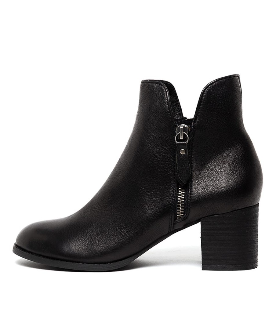 DJANGO & JULIETTE Shiannely Black Black Heel Leather | Boots