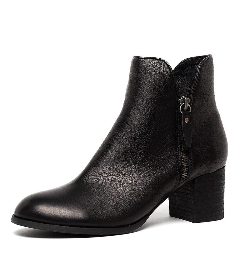 DJANGO & JULIETTE Shiannely Black Black Heel Leather | Boots