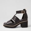 DJANGO & JULIETTE Jasty Black Leather Sandals | Heels