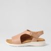 ZIERA Basma Xw Cafe White Leather Sandals | Wedges