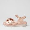 DJANGO & JULIETTE Adah Pale Rose Gold Rope Leather Espadrilles | Espadrilles