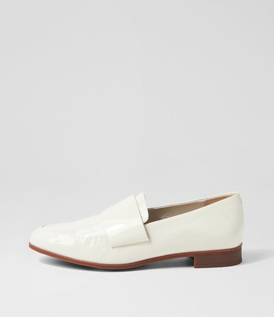 DJANGO & JULIETTE Gabrian Ivory Patent Leather Loafers | Loafers