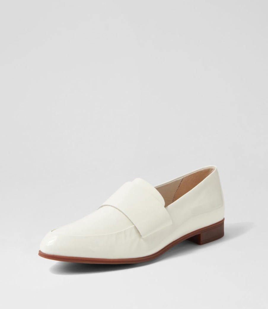 DJANGO & JULIETTE Gabrian Ivory Patent Leather Loafers | Loafers