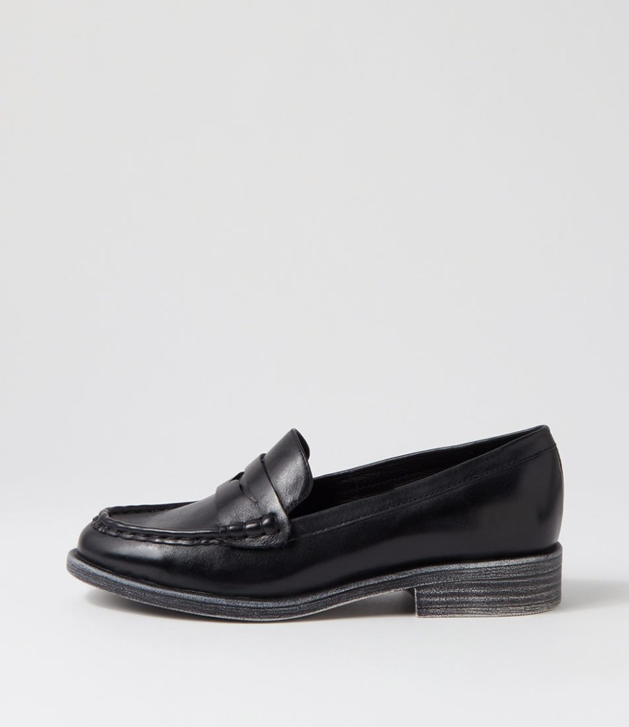 DJANGO & JULIETTE Messina Black Leather Loafers | Loafers