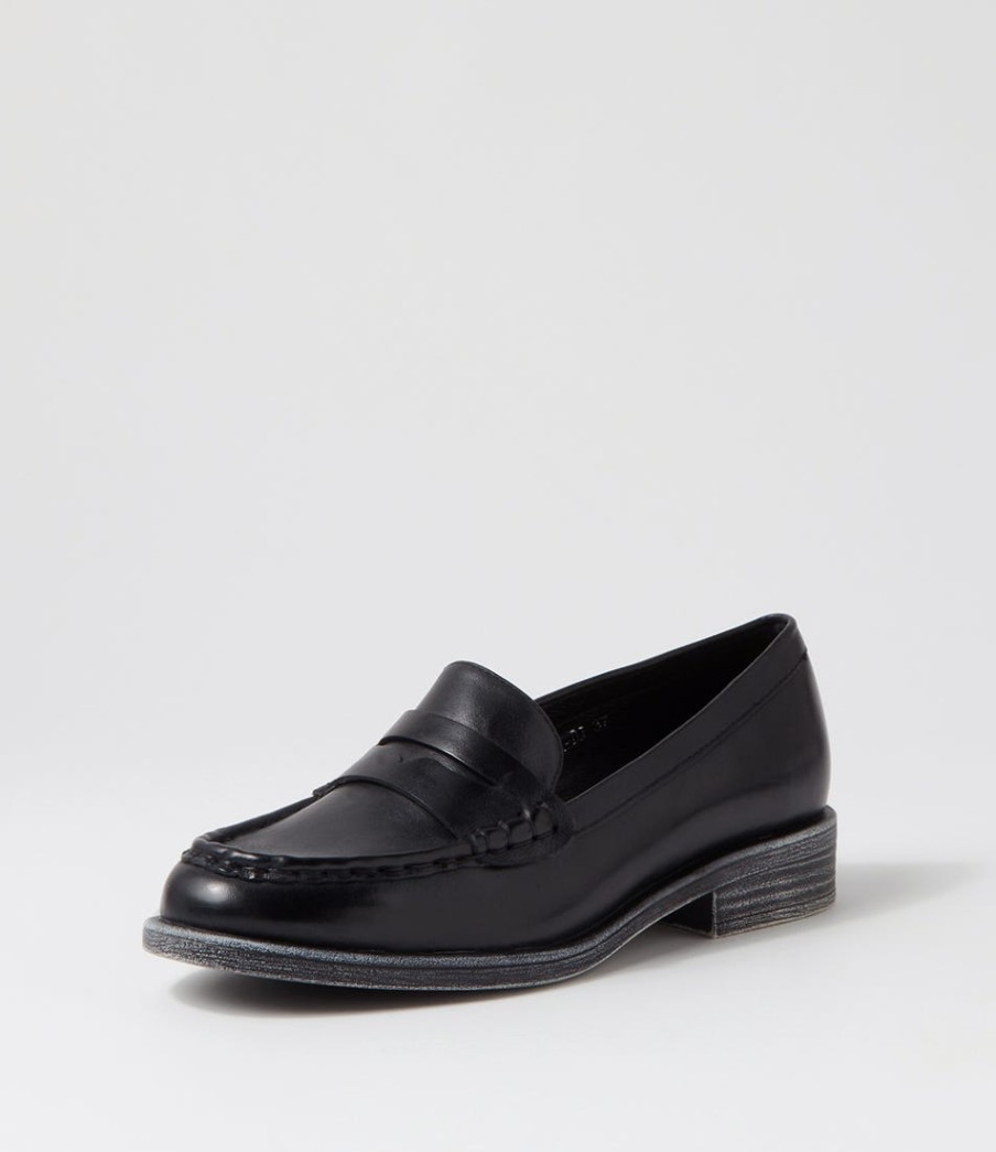 DJANGO & JULIETTE Messina Black Leather Loafers | Loafers