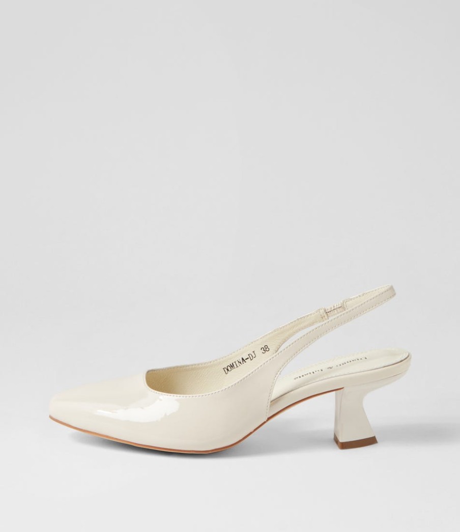 DJANGO & JULIETTE Domina Ivory Patent Leather Heels | Heels