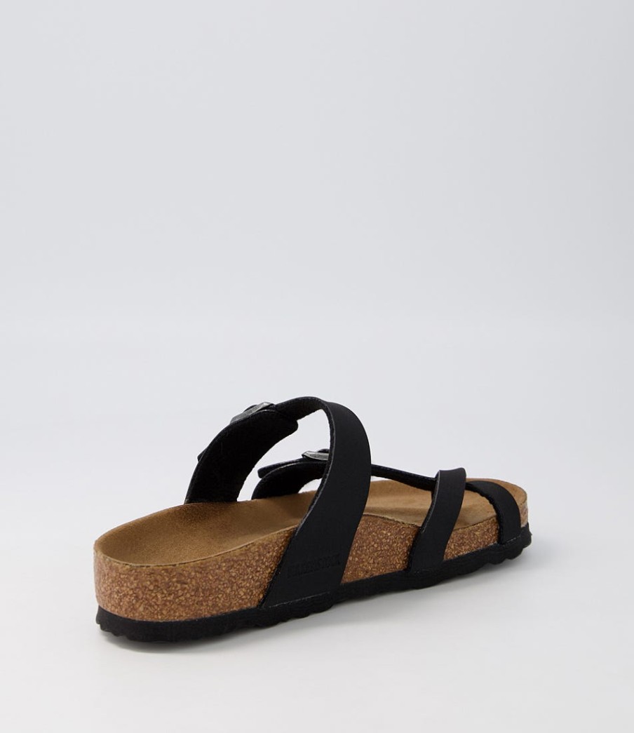 BIRKENSTOCK Mayari Vegan Black Burkibuc Slides | Comfort