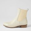 DJANGO & JULIETTE Satima Almond Leather Elastic Ankle Boots | Boots