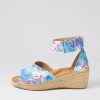 ZIERA Koen Xw Blue Palms Leather Espadrilles | Espadrilles